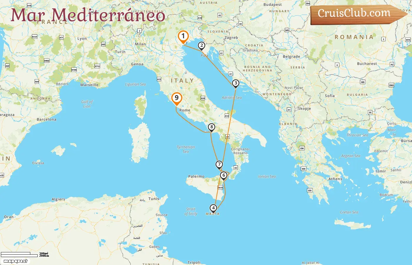 Crucero en el Mediterráneo de Fusina a Civitavecchia a bordo del barco Seabourn Ovation con visitas a Italia, Croacia y Malta por 9 días