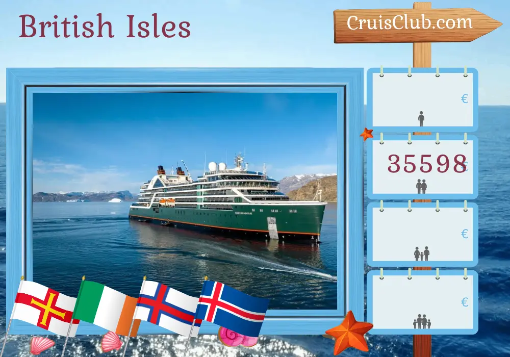 Kreuzfahrt in den Britischen Inseln von Greenwich nach Reykjavik an Bord des Seabourn Venture Schiffes mit Besuchen auf Guernsey, Irland, Isle of Man, Färöer-Inseln und Island für 27 Tage