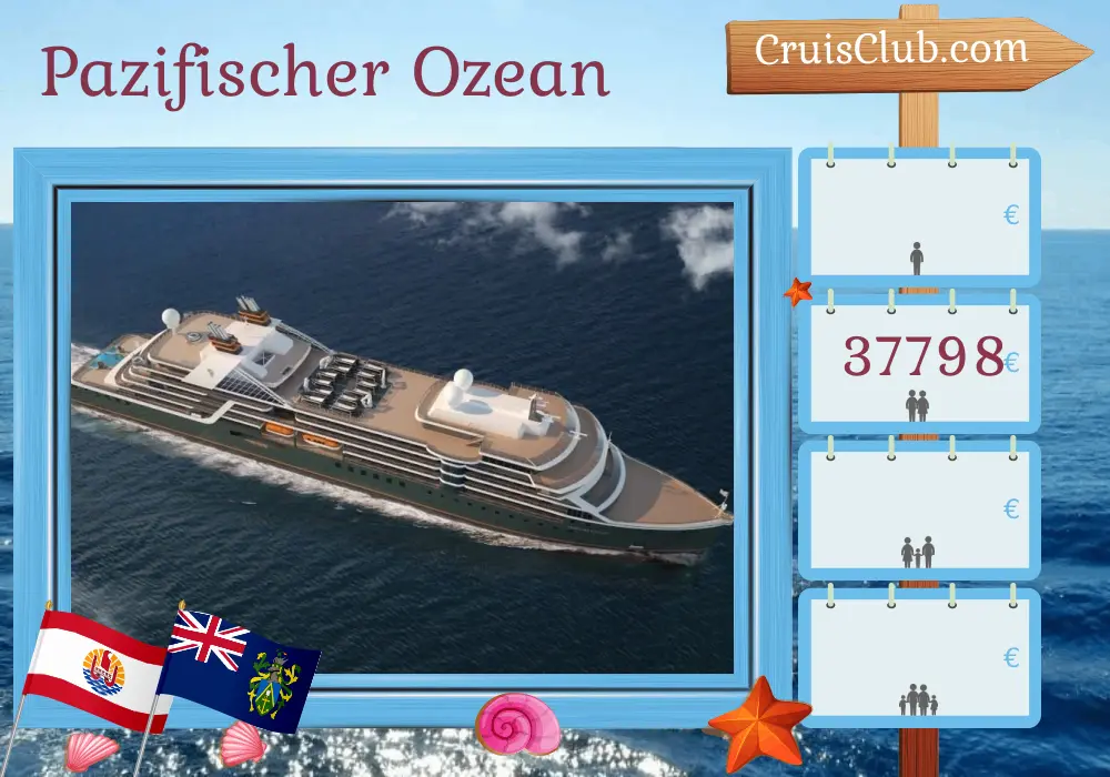 Kreuzfahrt im Pazifischen Ozean von Papeete nach San Antonio an Bord des Schiffes Seabourn Pursuit mit Besuchen in Französisch-Polynesien, Pitcairn und Chile für 20 Tage
