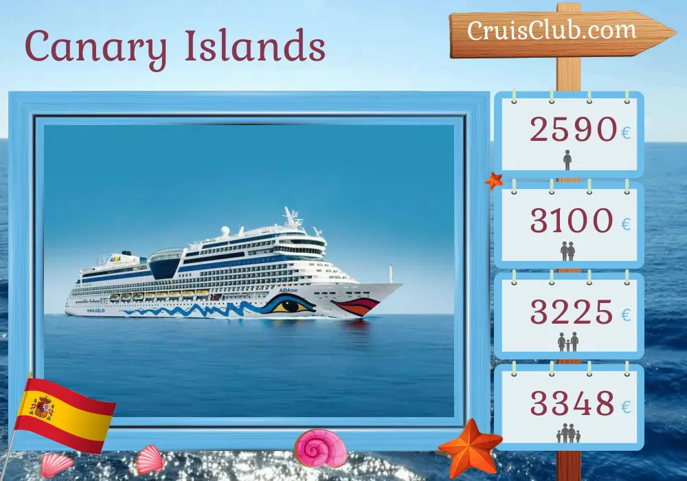 Cruise in the Canary Islands from Las Palmas to Puerto del Rosario aboard AIDAmar ship with visits to Spain for 13 days