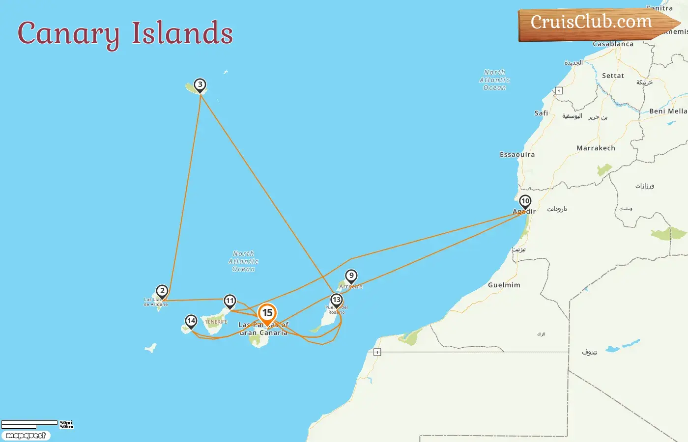 Cruise in the Canary Islands from Las Palmas aboard AIDAmar ship with visits to Spain and Morocco for 15 days