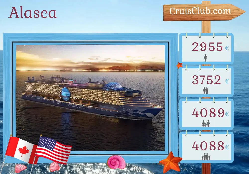 Cruzeiro no Alasca de Vancouver a Seattle a bordo do navio Star Princess com visitas ao Canadá e EUA por 10 dias