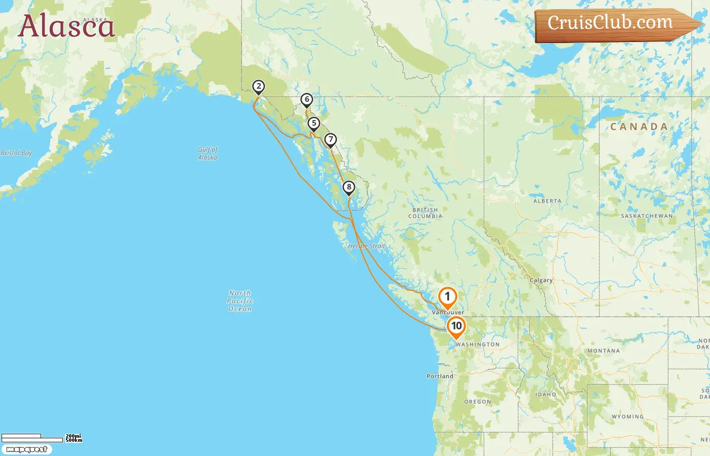 Cruzeiro no Alasca de Vancouver a Seattle a bordo do navio Star Princess com visitas ao Canadá e EUA por 10 dias