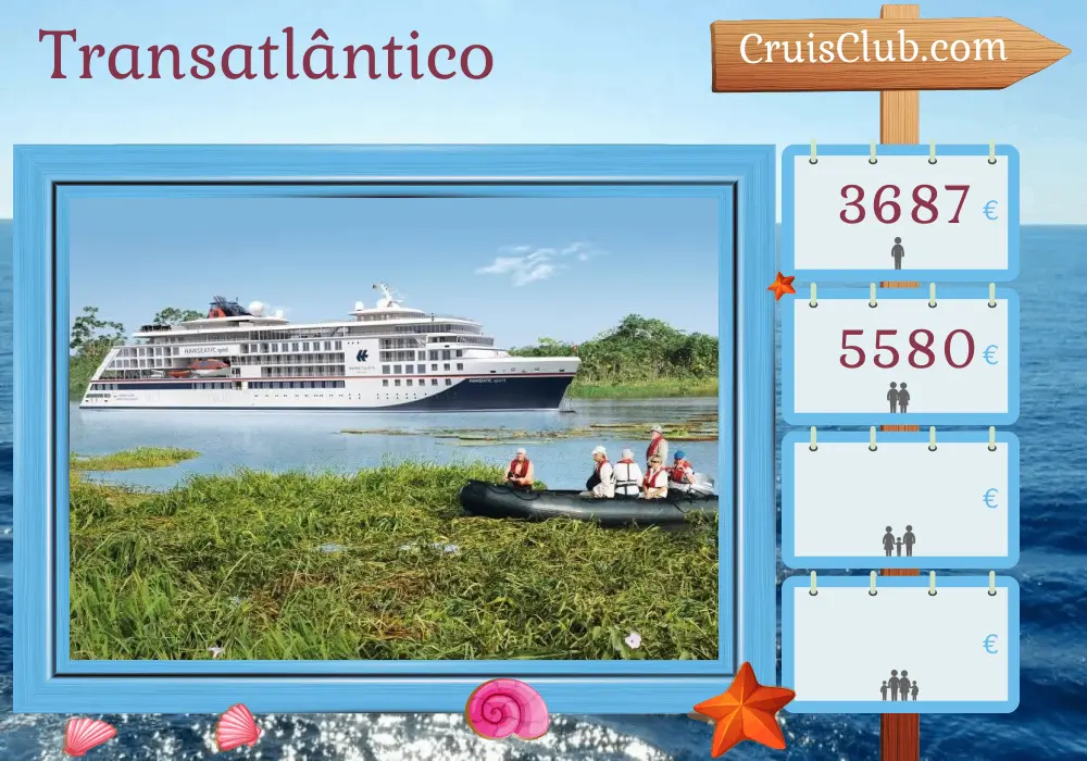 Cruzeiro Transatlântico de Palmeira para Montevidéu a bordo do navio HANSEATIC spirit com visitas ao Uruguai por 13 dias