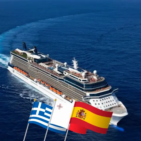 Cruise in the Mediterranean from Piraeus to Barcelona aboard Celebrity Eclipse ship with visits to Greece, Turkey, Malta, and Spain for 8 days