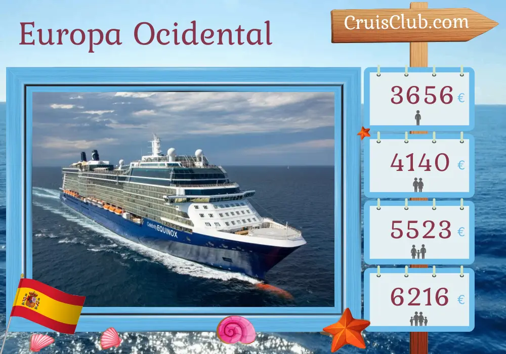 Cruzeiro no Oeste da Europa de Barcelona a bordo do navio Celebrity Equinox com visitas à Espanha e Marrocos por 10 dias