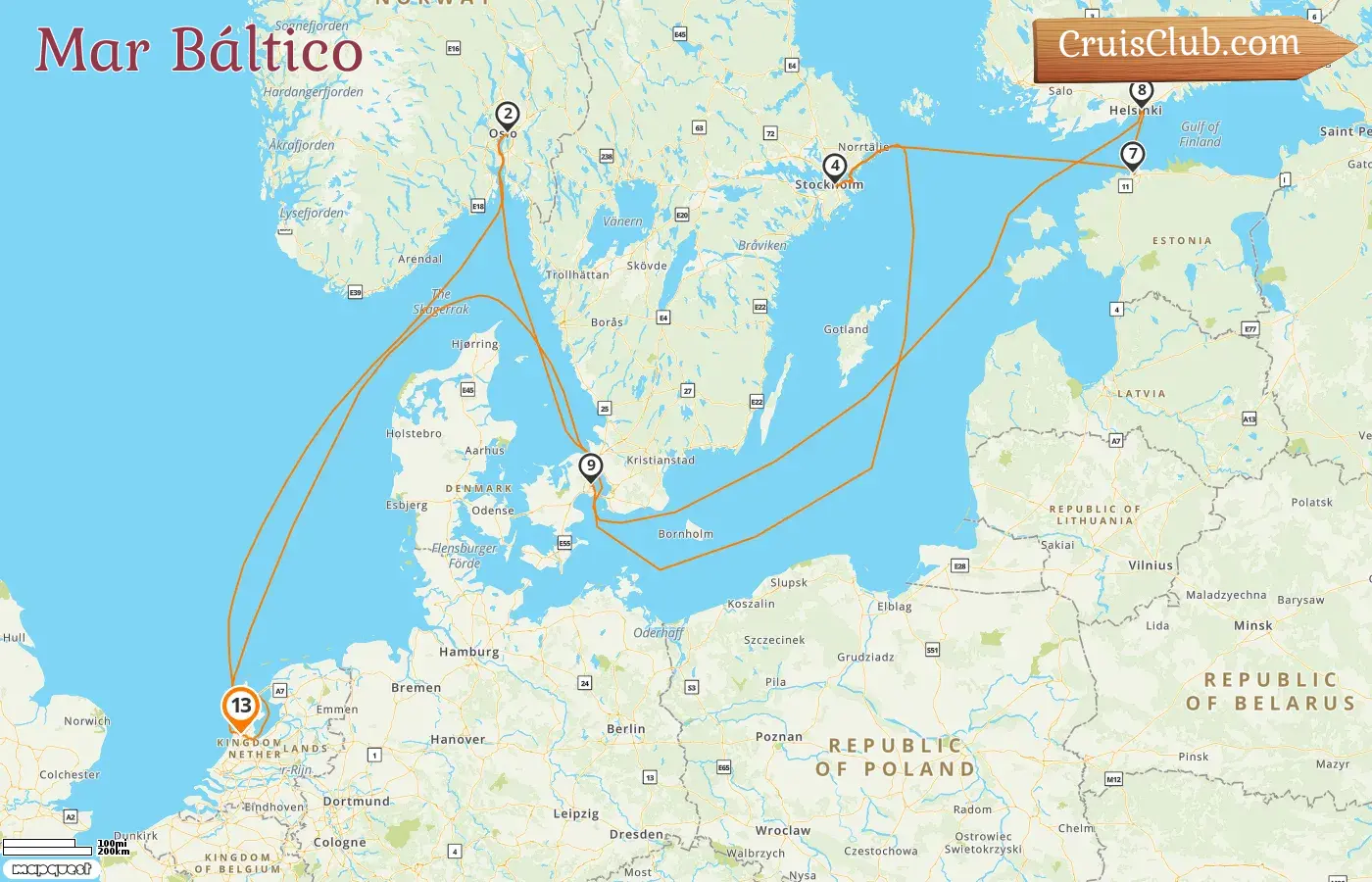 Crucero por el Mar Báltico desde Ámsterdam a bordo del barco Celebrity Eclipse con visitas a los Países Bajos, Noruega, Suecia, Estonia, Finlandia y Dinamarca durante 13 días