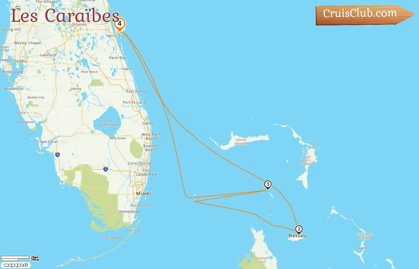Croisière dans les Caraïbes au départ de Port Canaveral / Orlando à bord du navire Norwegian Escape avec escales aux États-Unis et aux Bahamas pendant 4 jours