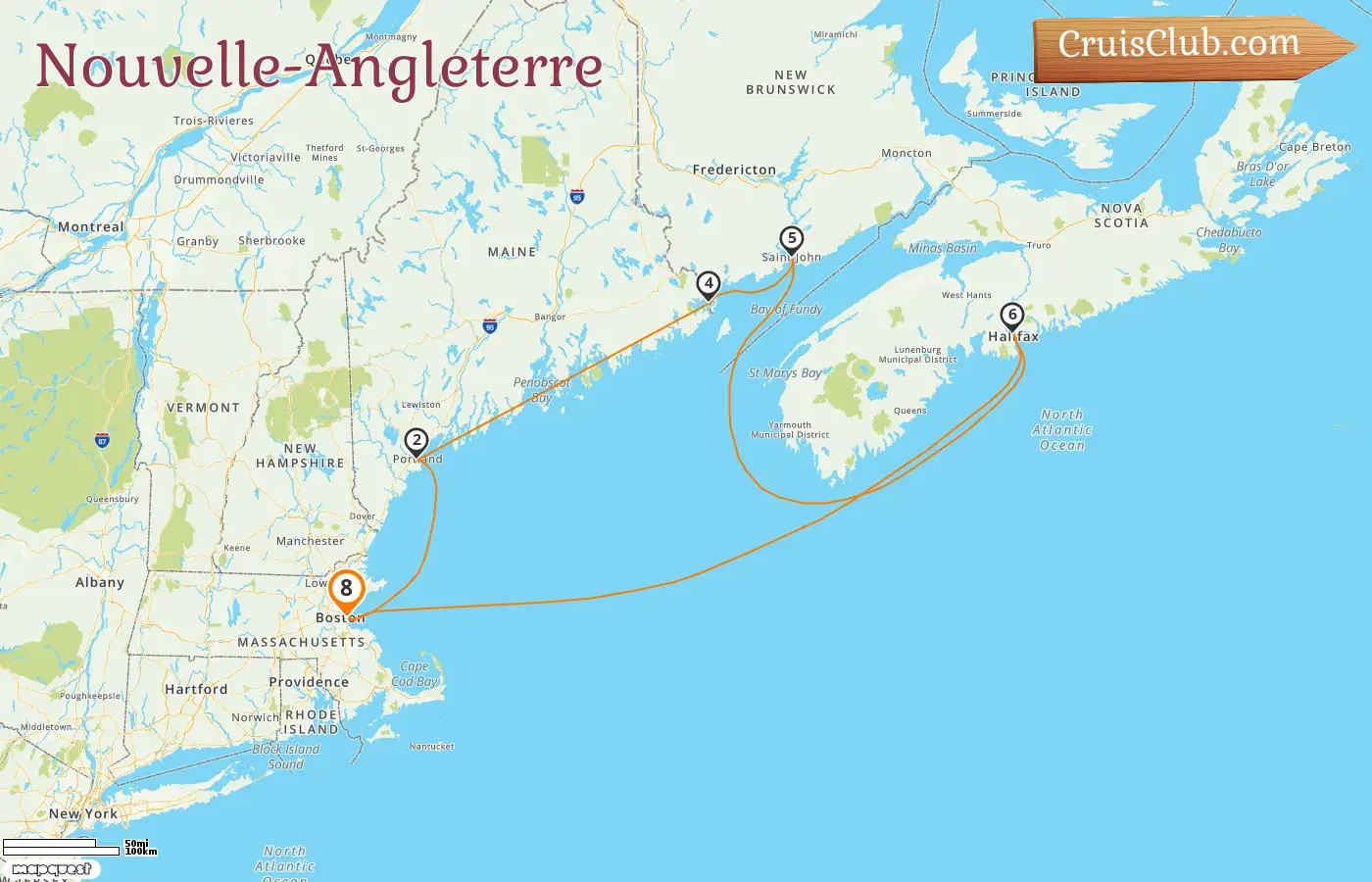 Croisière dans la Nouvelle-Angleterre au départ de Boston à bord du navire Norwegian Breakaway avec escales aux États-Unis et au Canada pendant 8 jours