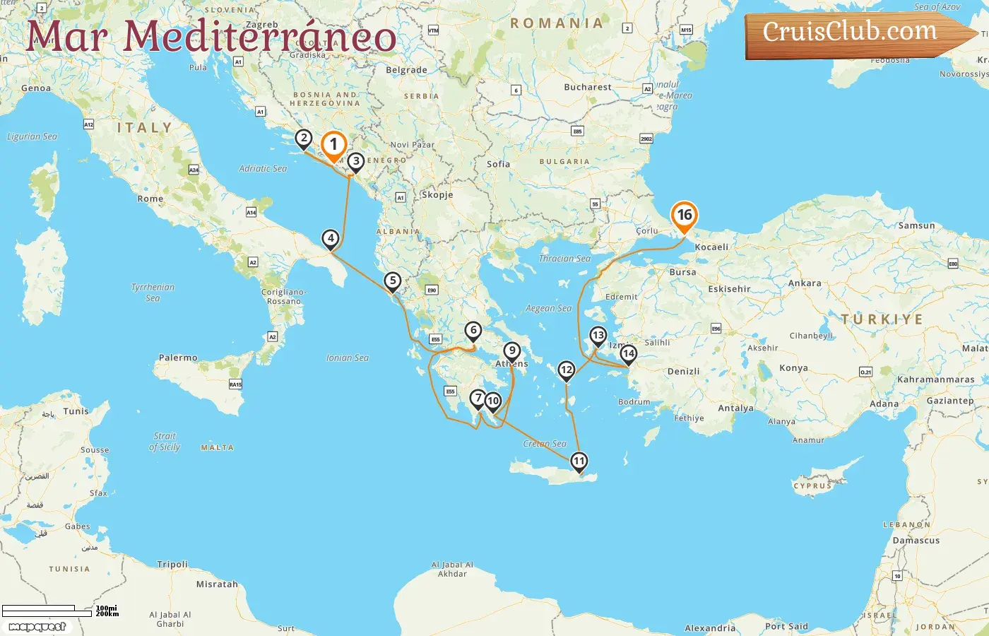 Crucero por el Mediterráneo de Dubrovnik a Estambul a bordo del barco Seabourn Ovation con visitas a Croacia, Montenegro, Italia, Grecia y Turquía durante 16 días
