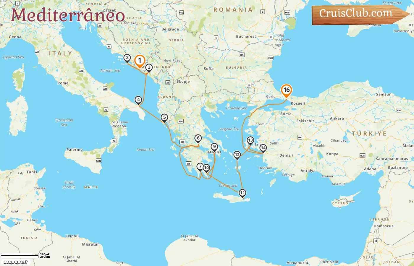 Cruzeiro no Mediterrâneo de Dubrovnik a Istambul a bordo do navio Seabourn Ovation com visitas à Croácia, Montenegro, Itália, Grécia e Turquia por 16 dias