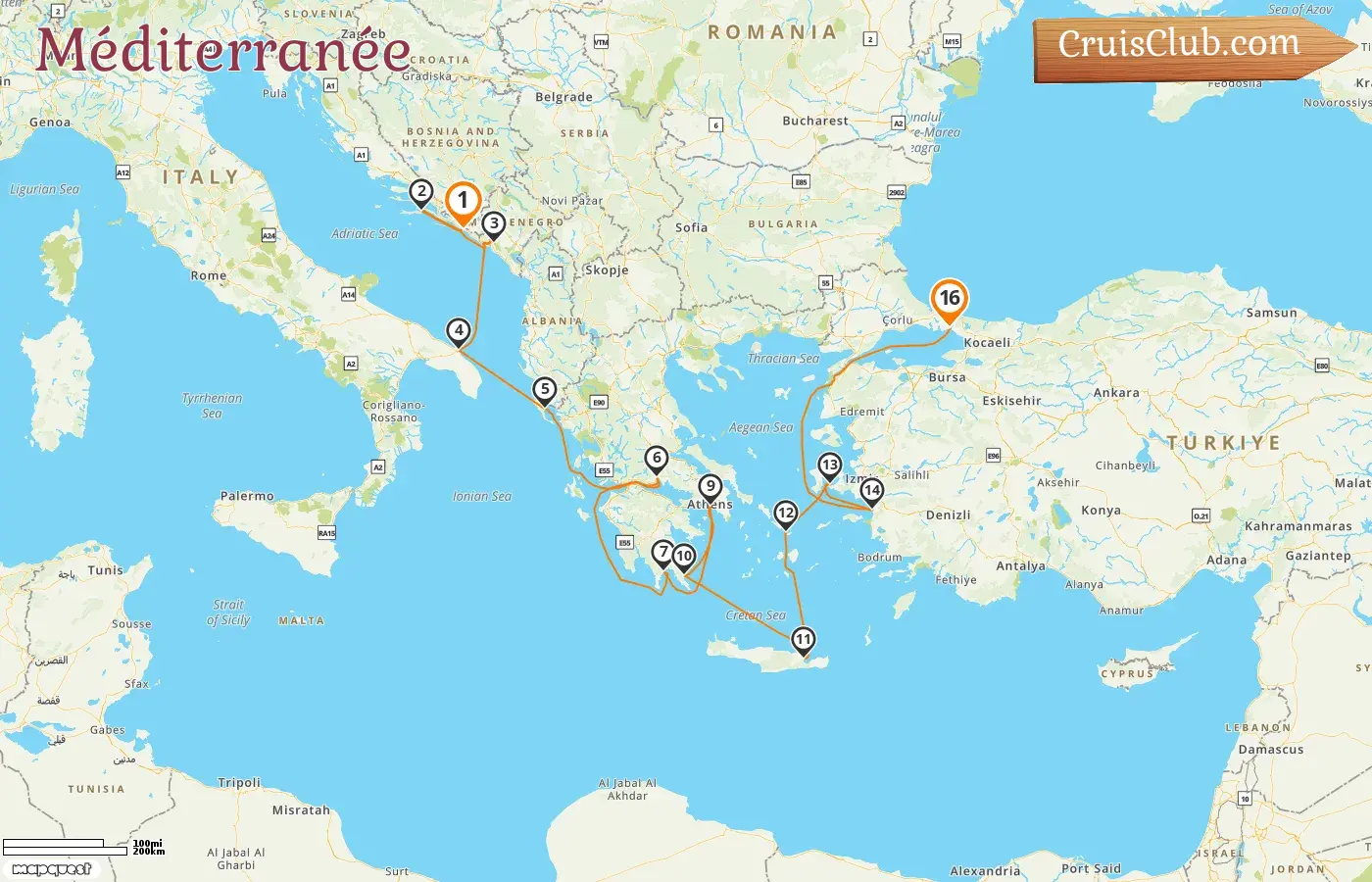 Croisière en Méditerranée de Dubrovnik à Istanbul à bord du navire Seabourn Ovation avec des visites en Croatie, au Monténégro, en Italie, en Grèce et en Turquie pendant 16 jours