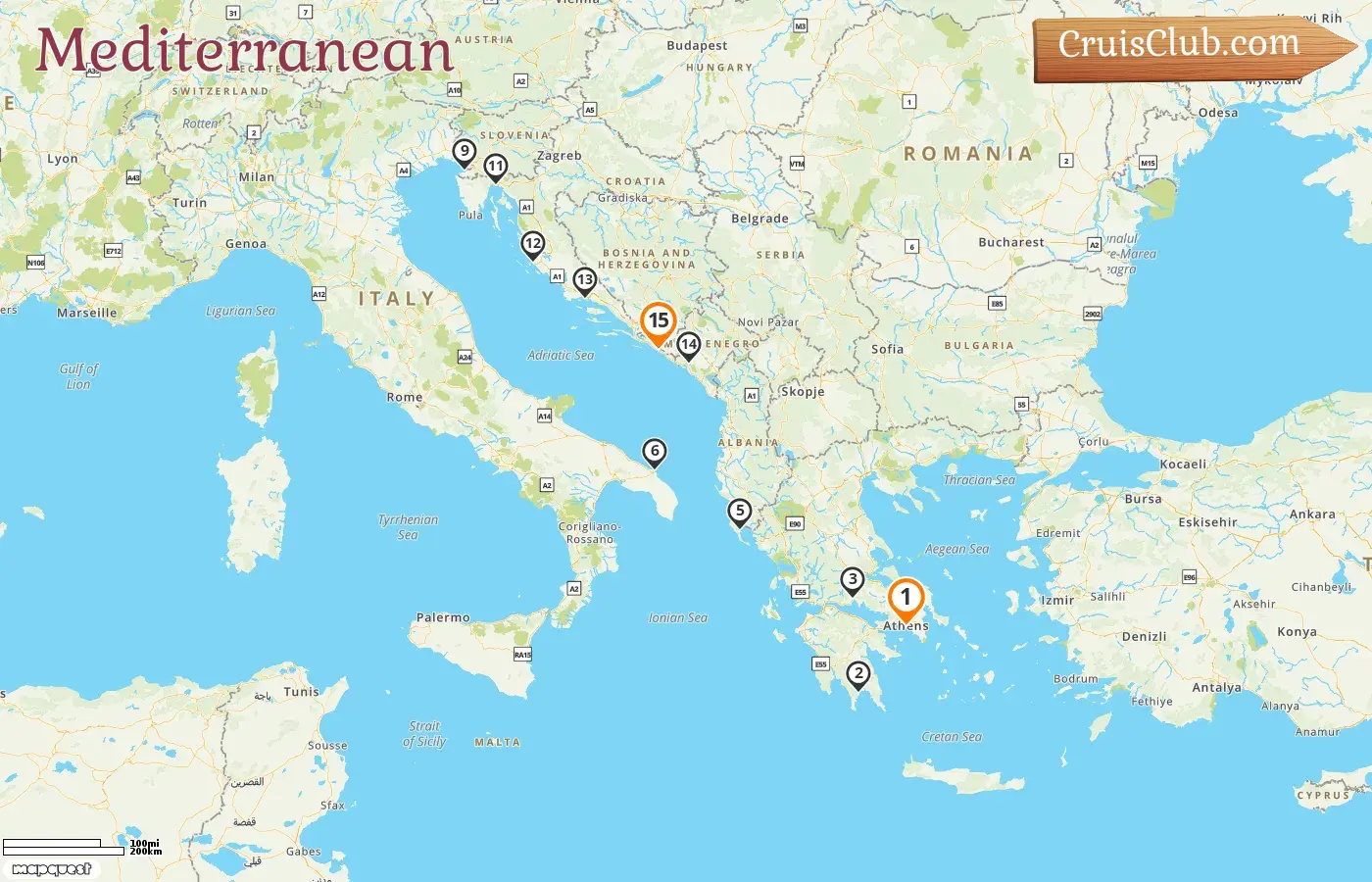 Cruise in the Mediterranean from Piraeus to Dubrovnik aboard Seabourn Ovation ship with visits to Greece, Italy, Montenegro, Croatia, and Slovenia for 15 days