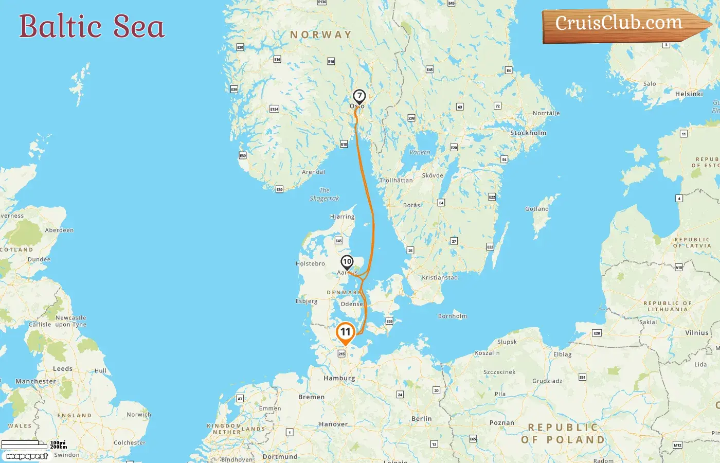 Cruise in the Baltic Sea from Kiel aboard AIDAprima ship with visits to Norway and Denmark for 11 days