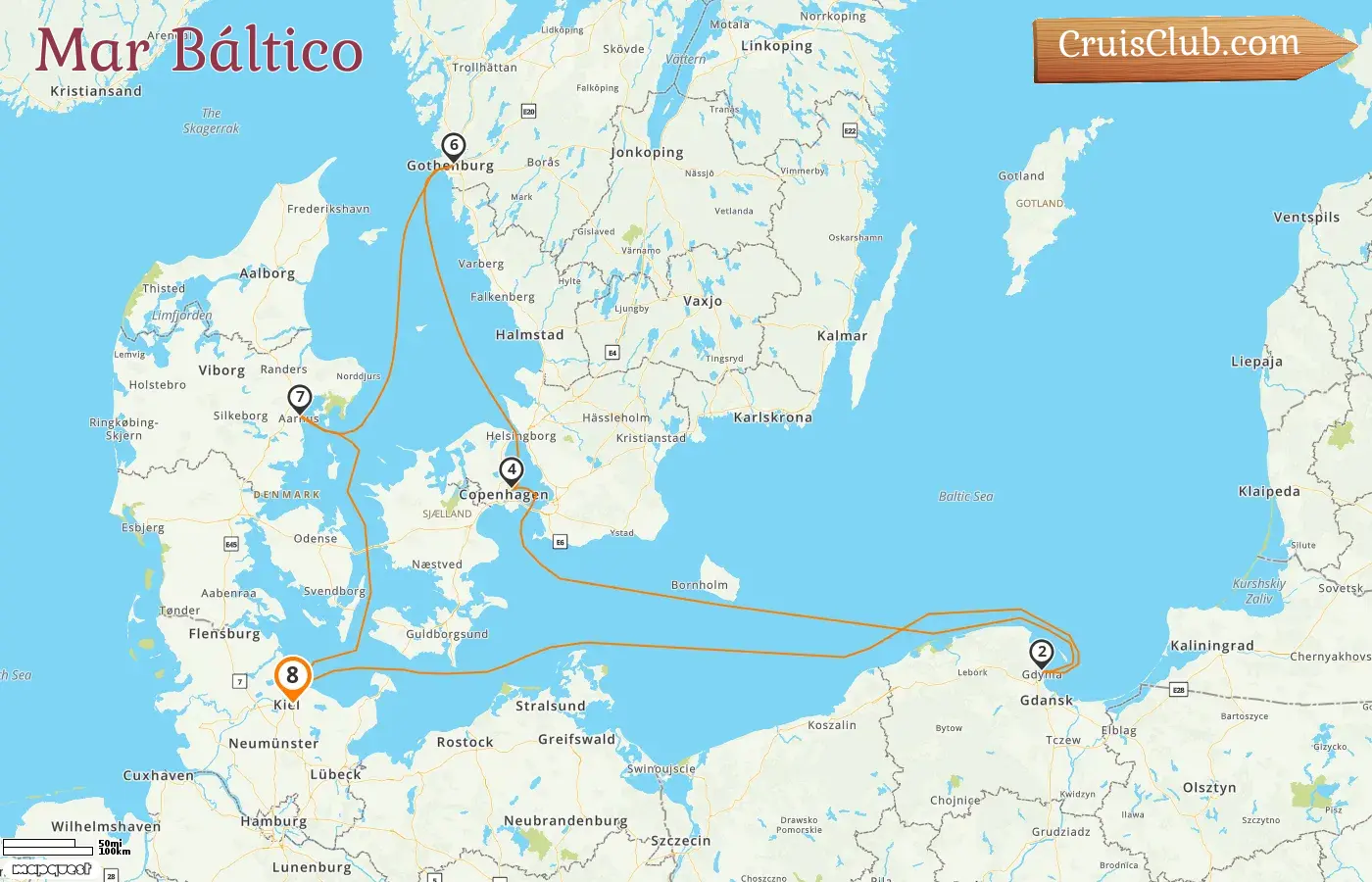 Crucero en el mar Báltico desde Kiel a bordo del barco AIDAprima con visitas a Polonia y Dinamarca por 8 días