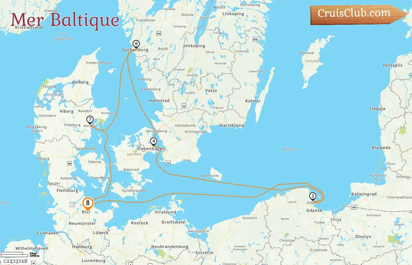 Croisière dans la mer Baltique au départ de Kiel à bord du navire AIDAprima avec des escales en Pologne et au Danemark pendant 8 jours