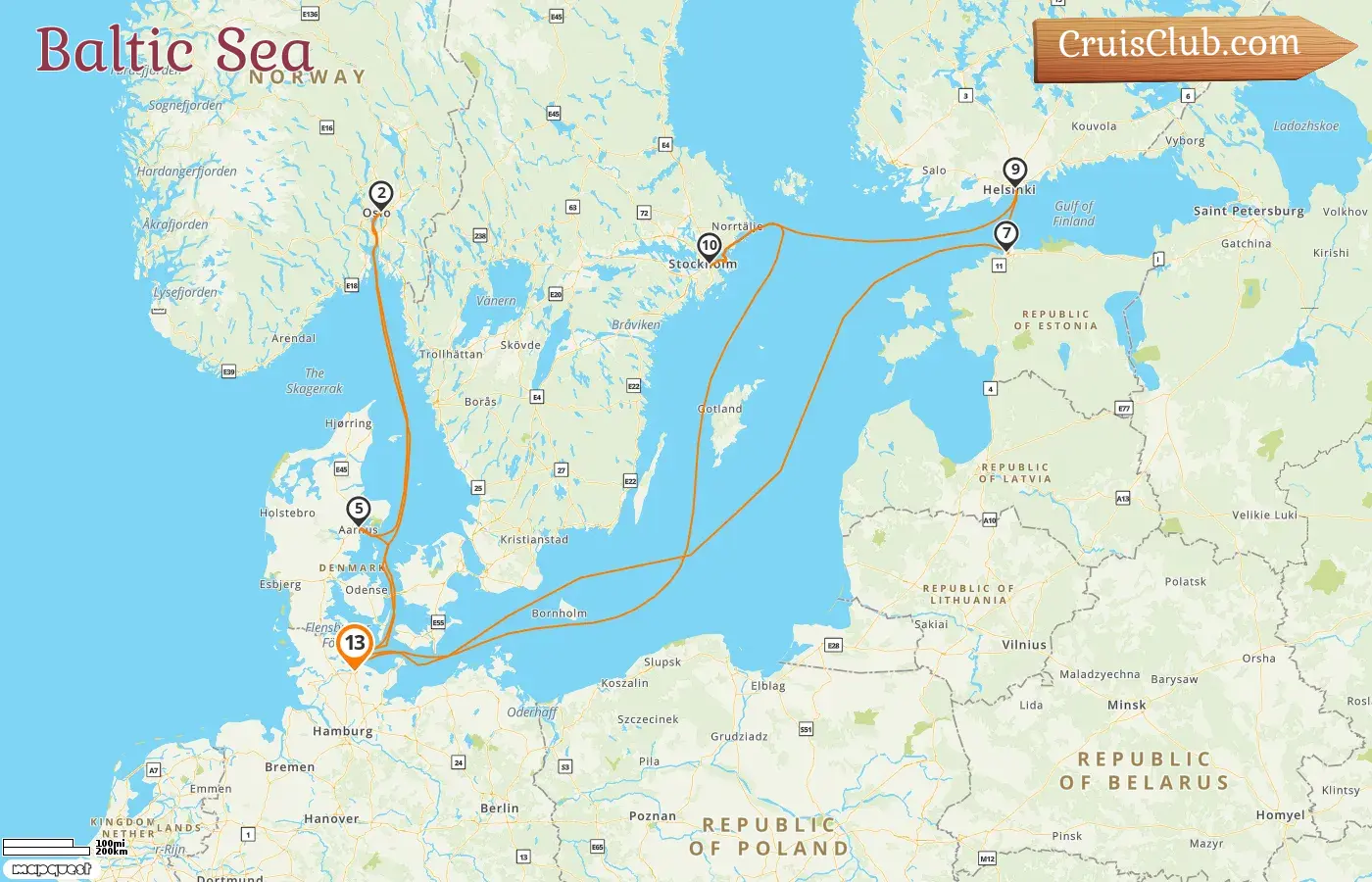 Cruise in the Baltic Sea from Kiel aboard AIDAprima ship with visits to Norway, Denmark, Estonia, Finland, and Sweden for 13 days