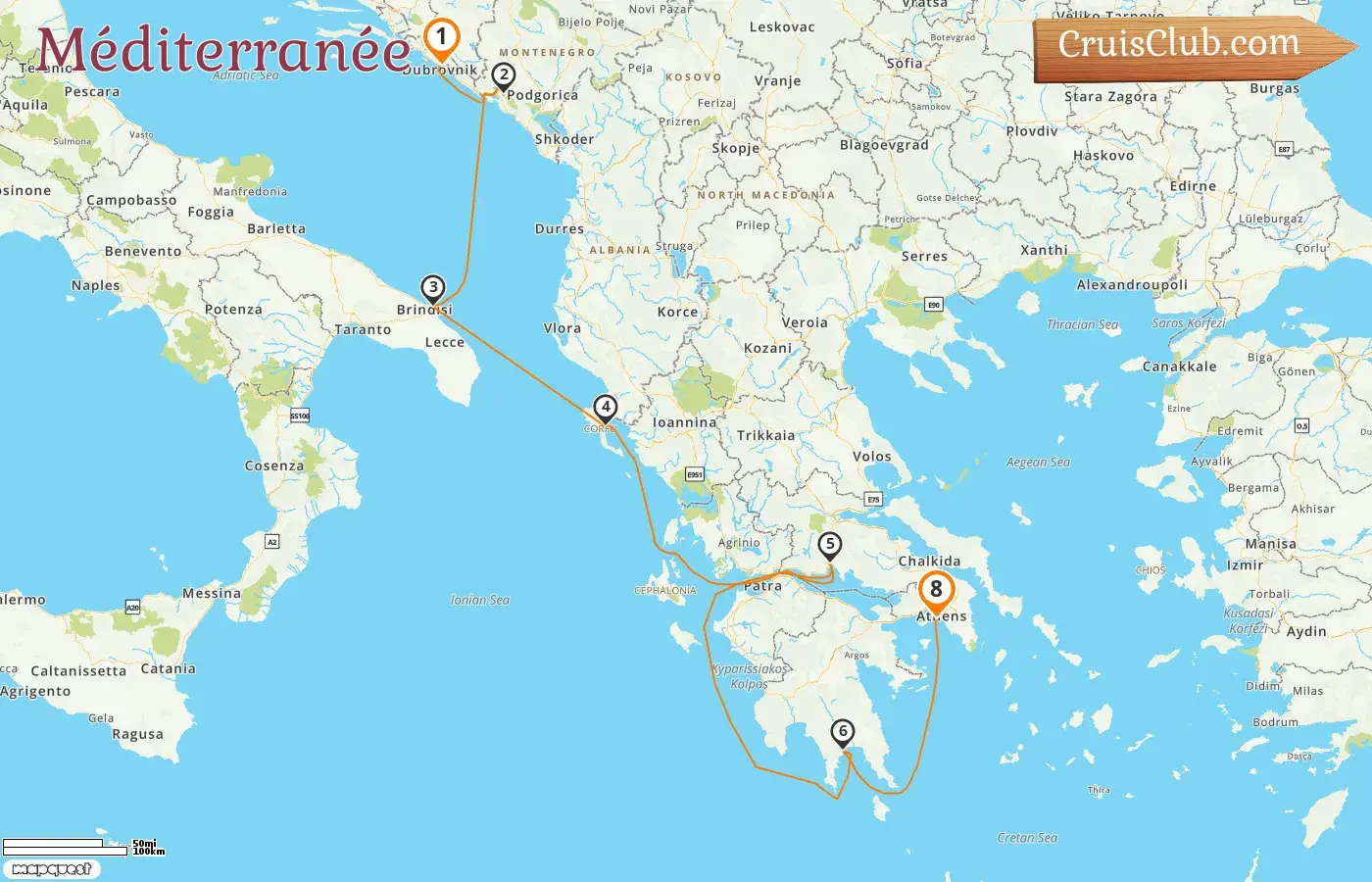 Croisière en Méditerranée de Dubrovnik à Pirée à bord du navire Seabourn Ovation avec des visites en Croatie, au Monténégro, en Italie et en Grèce pendant 8 jours