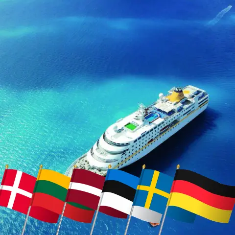 Cruise in the Baltic Sea from Kiel to Hamburg aboard MS Hamburg ship with visits to Denmark, Poland, Lithuania, Latvia, Estonia, Sweden, and Germany for 12 days