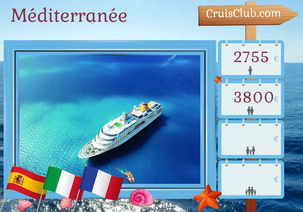 Croisière en Méditerranée d`Ibiza à Nice à bord du navire MS Hamburg avec des visites en Espagne, en Italie et en France pendant 8 jours