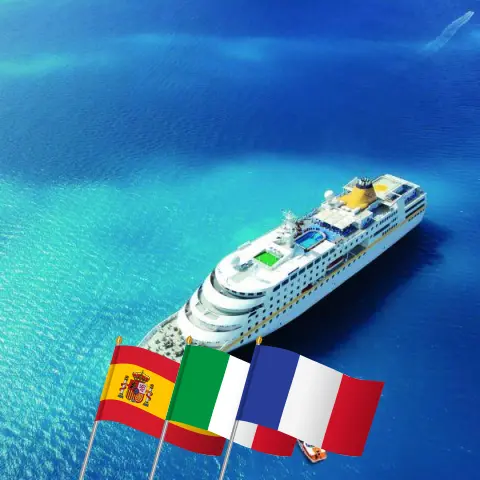 Cruise in the Mediterranean from Ibiza to Nice aboard MS Hamburg ship with visits to Spain, Italy, and France for 8 days