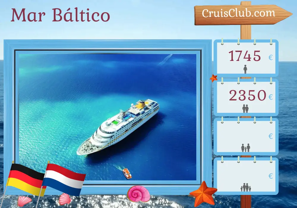Cruzeiro no Mar Báltico de Hamburgo para Kiel a bordo do navio MS Hamburg com visitas à Alemanha e Países Baixos por 6 dias
