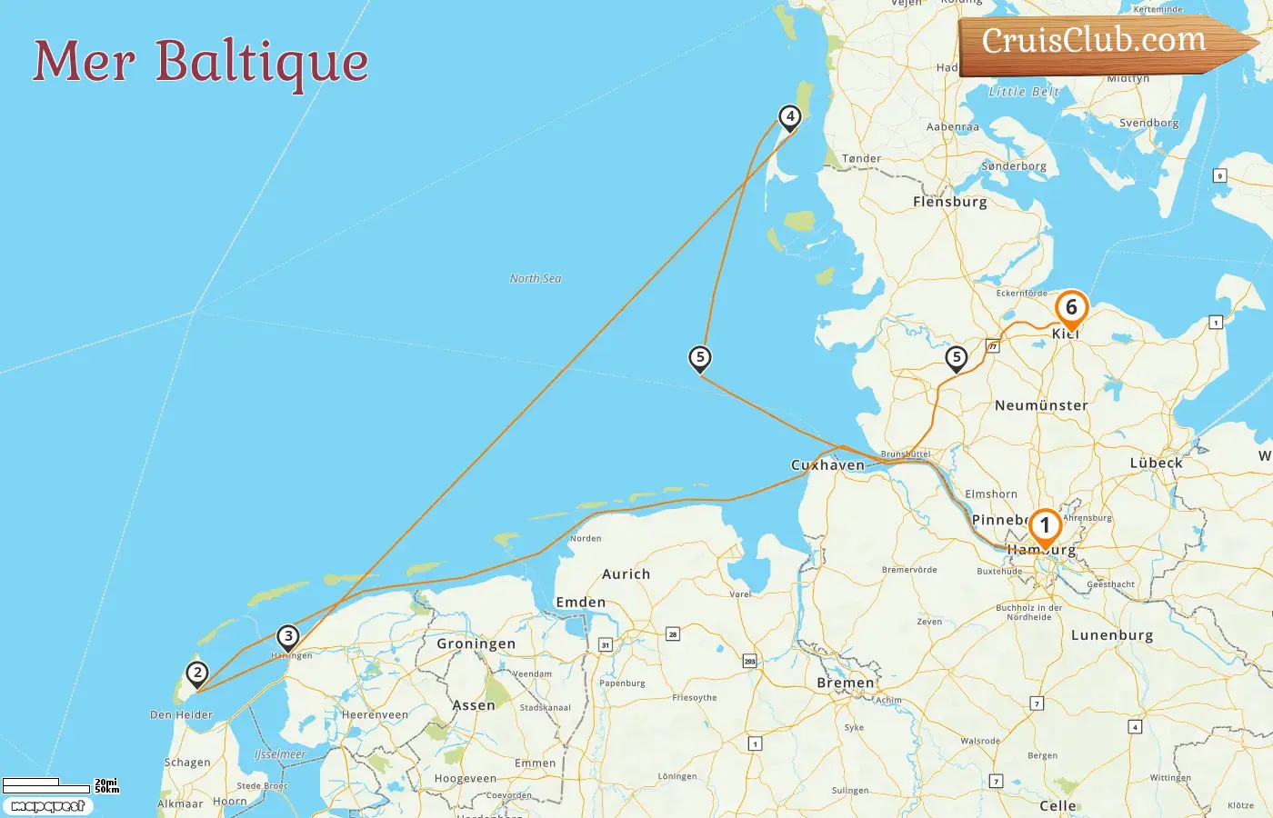 Croisière en mer Baltique de Hambourg à Kiel à bord du navire MS Hamburg avec des visites en Allemagne et aux Pays-Bas pendant 6 jours