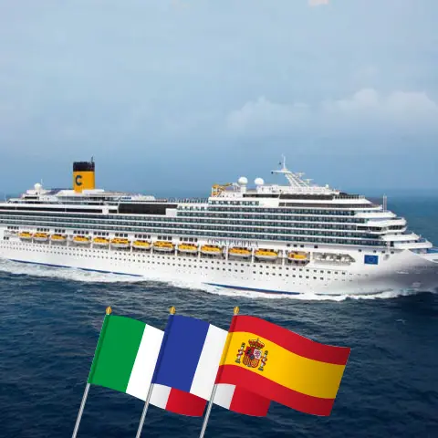 Cruise in the Mediterranean from Savona aboard Costa Pacifica ship with visits to Italy, France, and Spain for 8 days