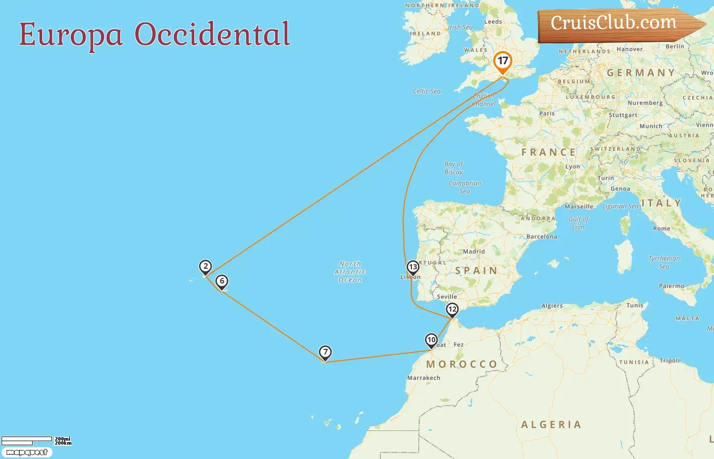 Crucero por Europa Occidental desde Southampton a bordo del Queen Victoria con visitas a Portugal y Marruecos durante 17 días