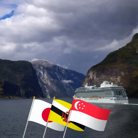 Cruise in the Asia from Yokohama to Singapore aboard Oceania Vista ship with visits to Japan, Taiwan, Philippines, Brunei Darussalam, and Singapore for 16 days