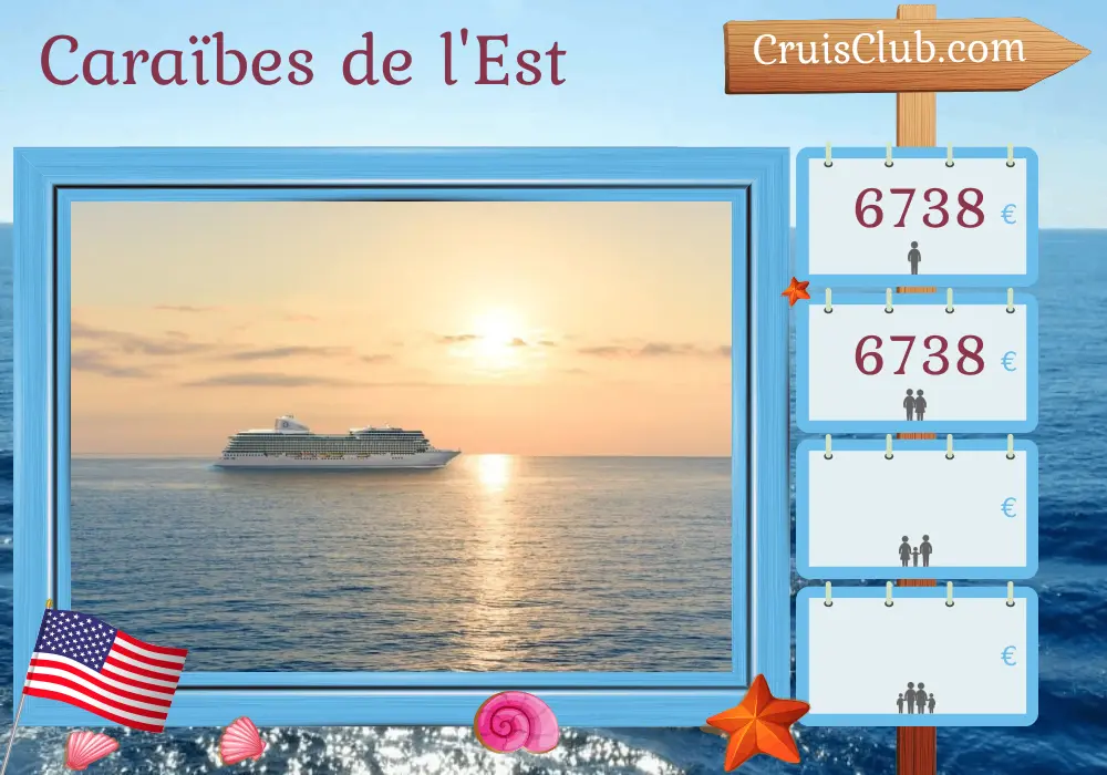 Croisière dans les Caraïbes de l`Est de Saint John à Miami à bord du navire Oceania Allura avec des escales à Porto Rico, Saint-Barthélemy, les îles Vierges britanniques et aux États-Unis pendant 9 jours