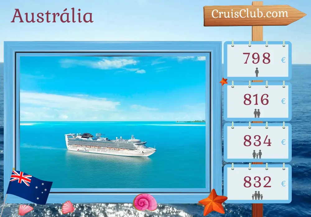 Cruzeiro na Austrália partindo de Melbourne a bordo do navio Carnival Adventure com visitas à Austrália por 5 dias