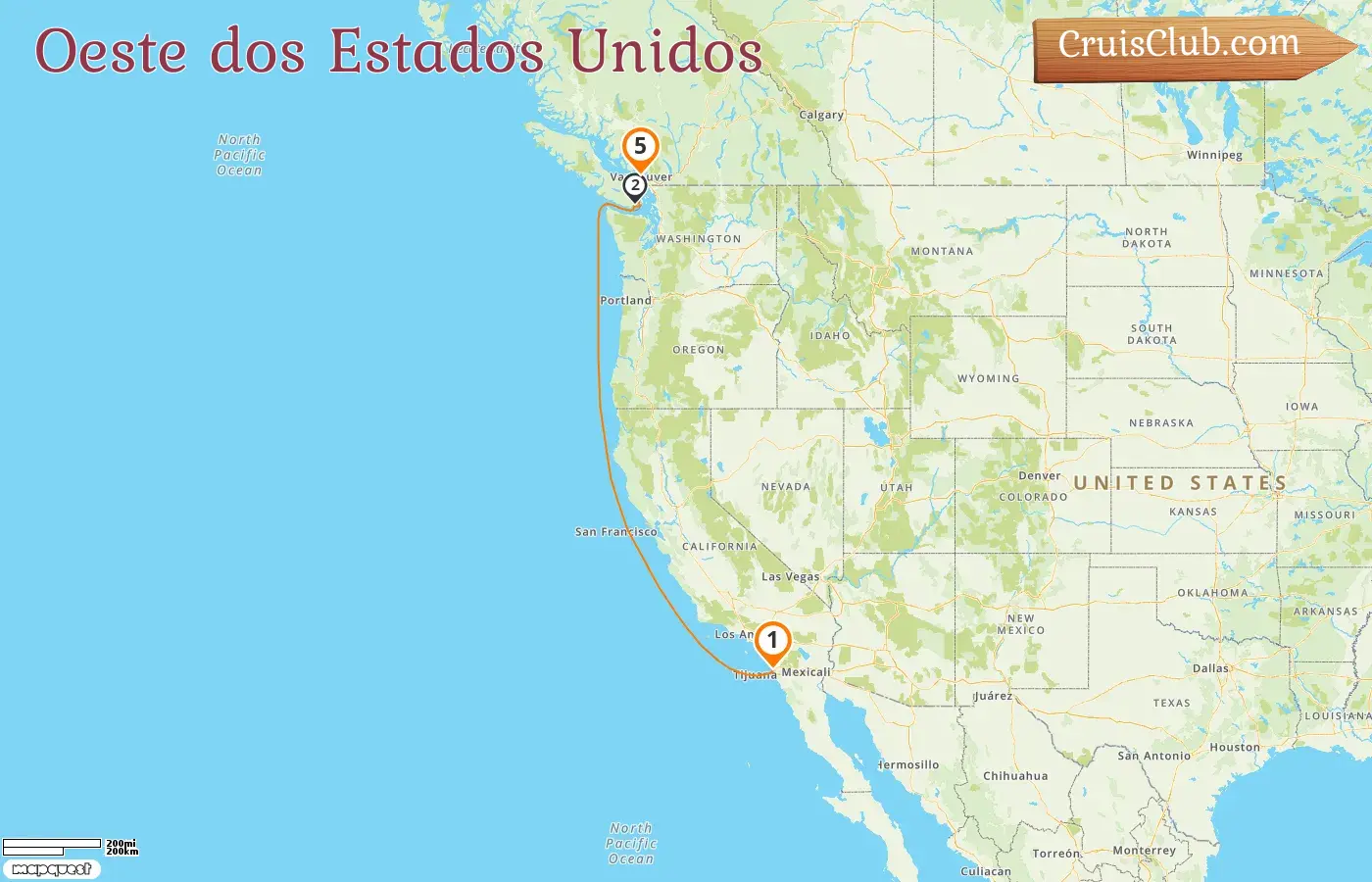 Cruzeiro na América Ocidental de San Diego a Vancouver a bordo do navio Zaandam com visitas aos EUA e Canadá por 5 dias