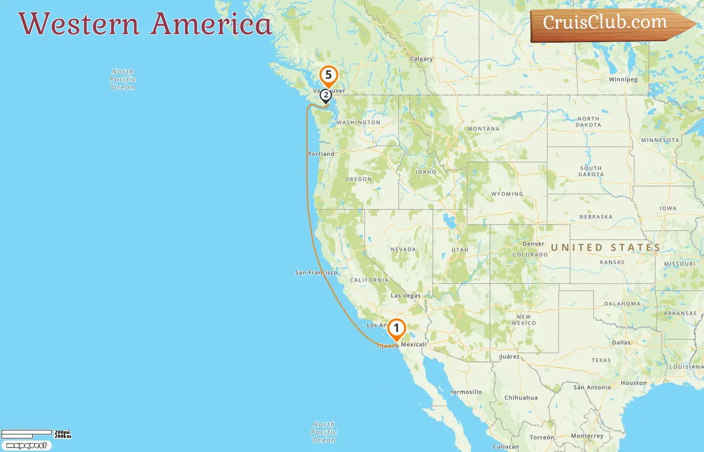 Cruise in the Western America from San Diego to Vancouver aboard Zaandam ship with visits to USA and Canada for 5 days