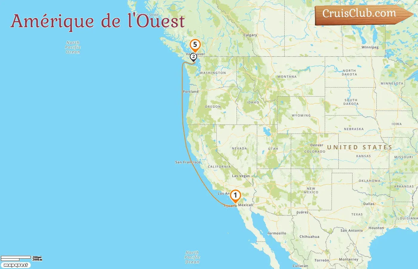 Croisière dans l`ouest américain de San Diego à Vancouver à bord du navire Zaandam avec des escales aux États-Unis et au Canada pendant 5 jours