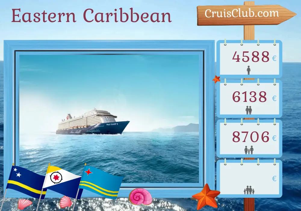 Kreuzfahrt in der östlichen Karibik ab La Romana an Bord des Schiffes Mein Schiff 5 mit Stopps in Curaçao, Aruba und der Dominikanischen Republik für 15 Tage