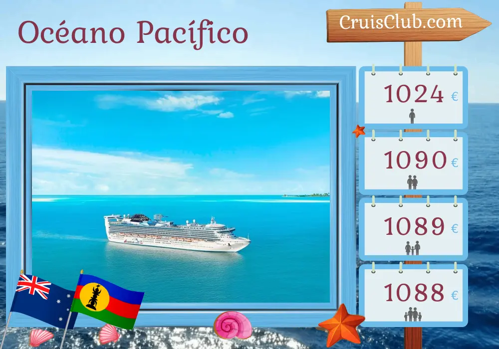 Crucero por el océano Pacífico desde Sídney a bordo del barco Carnival Adventure con visitas a Australia, Nueva Caledonia y Vanuatu durante 10 días