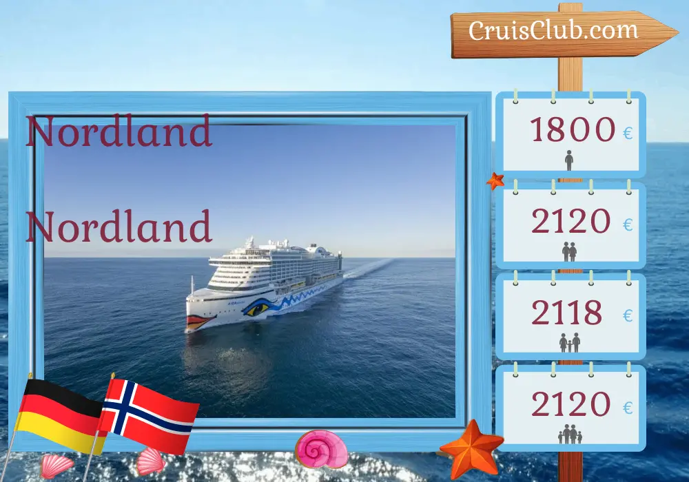 Cruzeiro no Norte a partir de Hamburgo a bordo do navio AIDAprima com visitas à Alemanha e Noruega por 7 dias