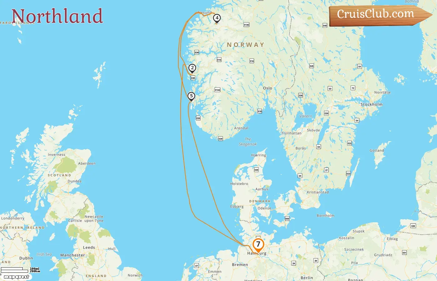 Cruise in the Northland from Hamburg aboard AIDAprima ship with visits to Germany and Norway for 7 days