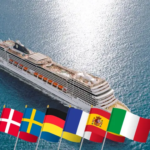 Cruise in the Western Europe from Copenhagen to Genoa aboard MSC Magnifica ship with visits to Denmark, Sweden, Germany, France, Spain, and Italy for 15 days