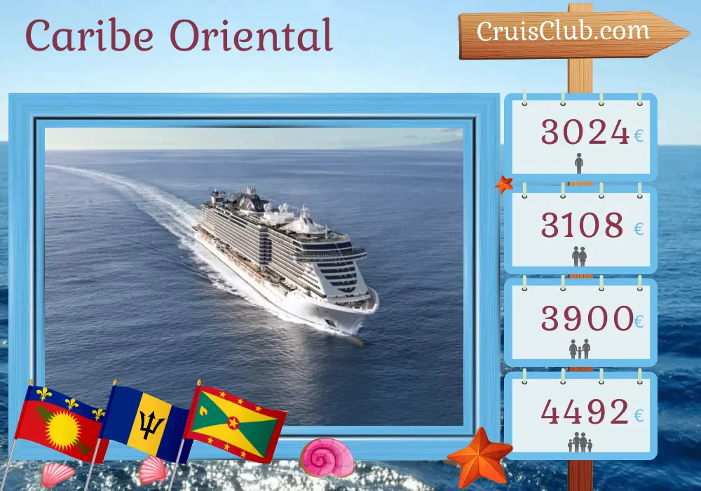 Crucero por el Caribe Oriental desde Fort-de-France a bordo del barco MSC Seaview con visitas a Guadalupe, Barbados, San Vicente y las Granadinas, y Granada durante 8 días