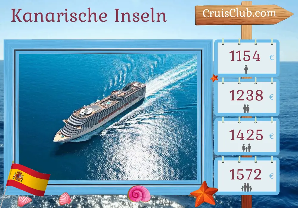 Kreuzfahrt auf den Kanarischen Inseln ab Funchal an Bord des MSC Fantasia-Schiffs mit Besuchen in Spanien für 8 Tage