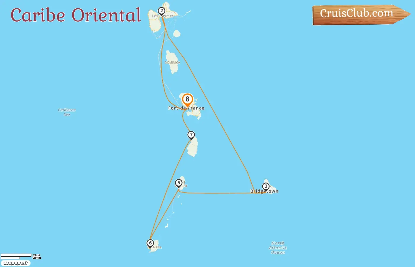 Crucero por el Caribe Oriental desde Fort-de-France a bordo del barco MSC Seaview con visitas a Guadalupe, Barbados, San Vicente y las Granadinas, y Granada durante 8 días