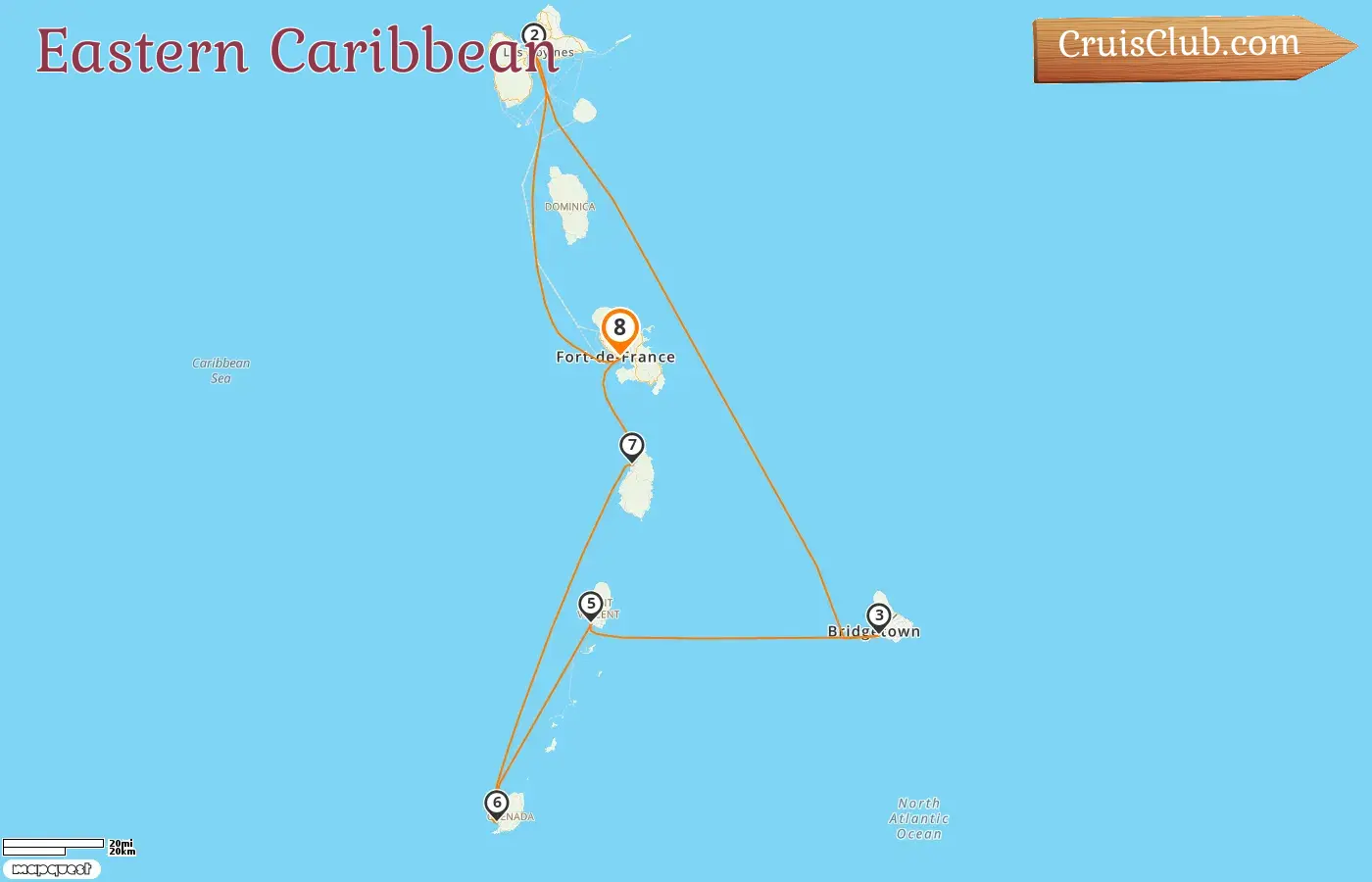 Cruise in the Eastern Caribbean from Fort-de-France aboard MSC Seaview ship with visits to Guadeloupe, Barbados, Saint Vincent and the Grenadines, and Grenada for 8 days