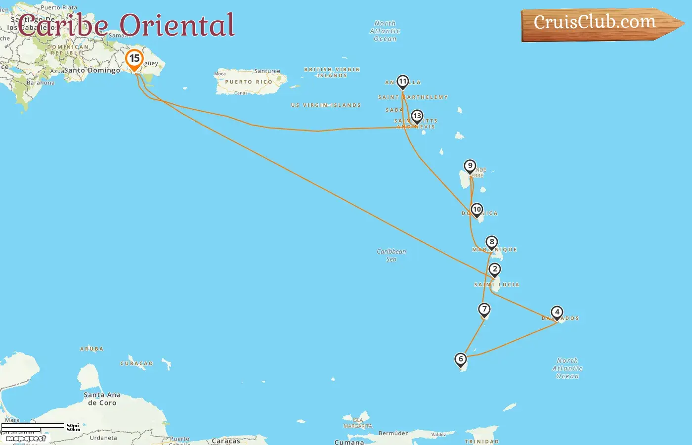 Cruzeiro no Caribe Oriental a partir de La Romana a bordo do navio Mein Schiff 2 com visitas a Barbados, Granada, São Vicente e Granadinas, e Guadalupe por 15 dias