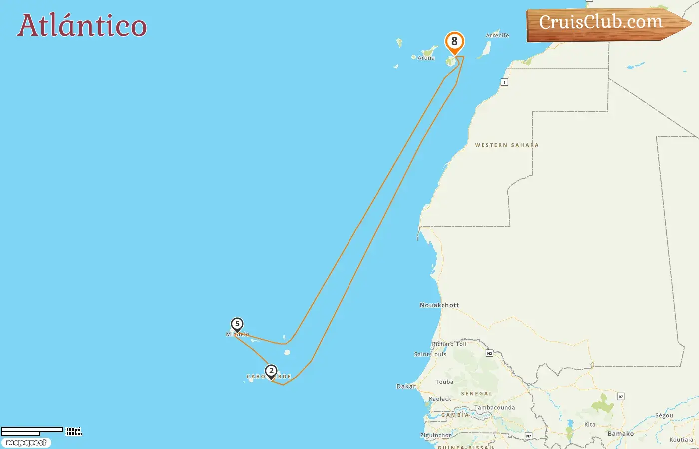 Crucero por el Atlántico desde Las Palmas a bordo del barco Mein Schiff 7 con visitas a España durante 8 días