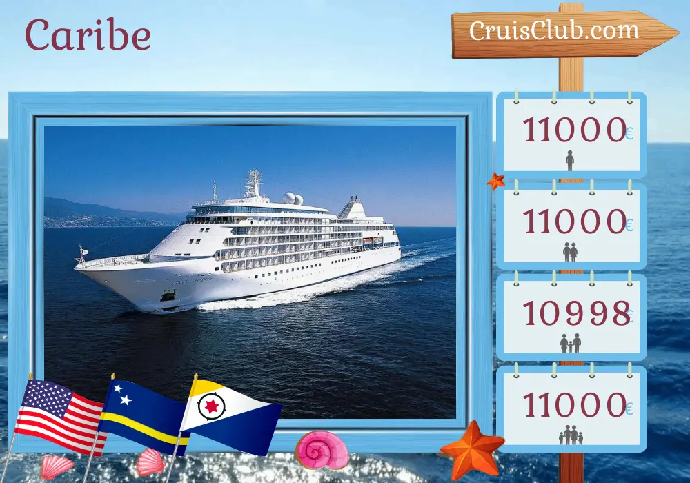 Crucero por el Caribe desde Miami a Cartagena a bordo del barco Silver Shadow con visitas a Estados Unidos, Islas Vírgenes Británicas, San Bartolomé, Curazao y Colombia durante 11 días