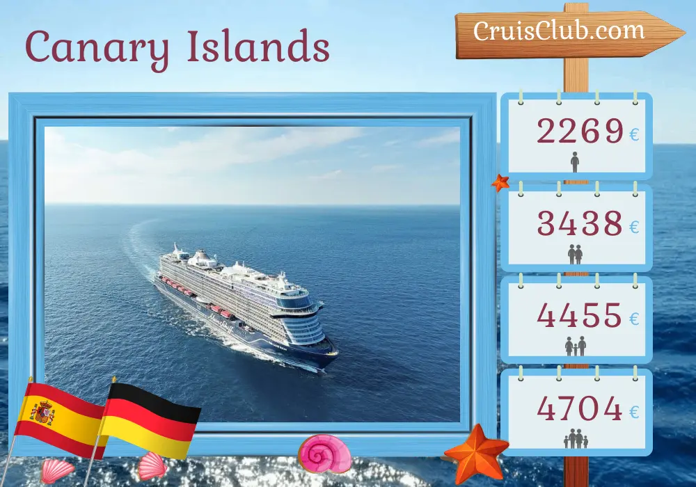 Cruise in the Canary Islands from Santa Cruz de Tenerife to Hamburg aboard Mein Schiff Relax ship with visits to Spain and Germany for 13 days