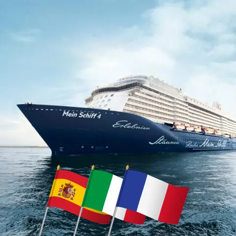 Cruise in the Mediterranean from Palma aboard Mein Schiff 4 ship with visits to Spain, Italy, and France for 8 days