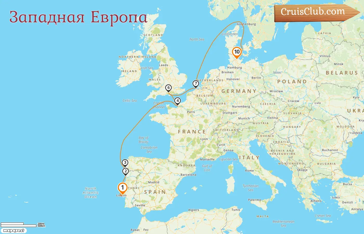 Круиз по Западной Европе от Лиссабона до Киля на борту судна Costa Diadema с посещениями Испании, Франции и Бельгии на 10 дней